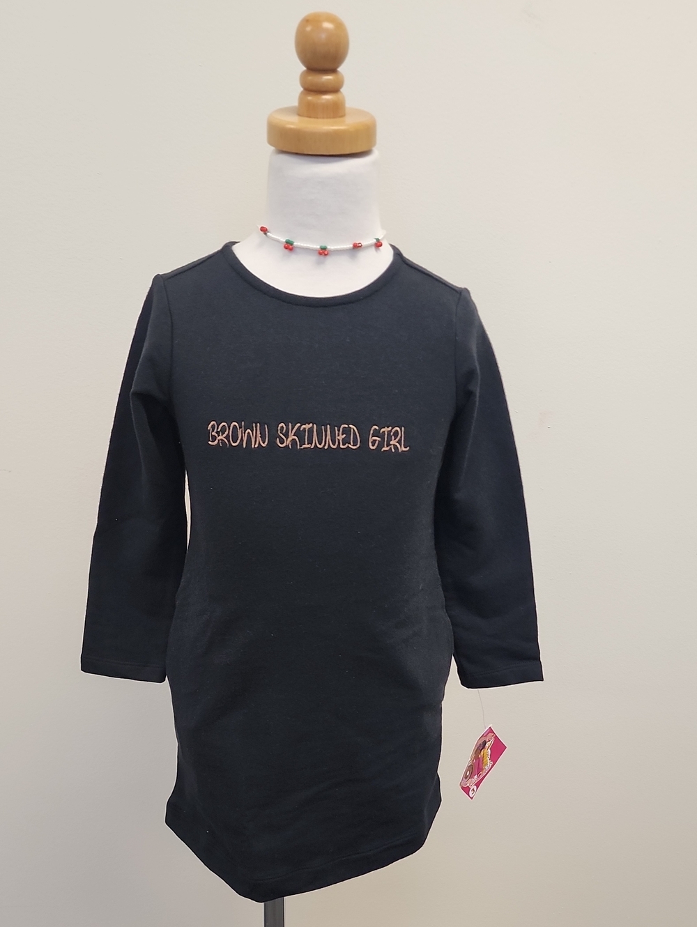 Girls Black Long Sleeve Pocket Dress Size 3